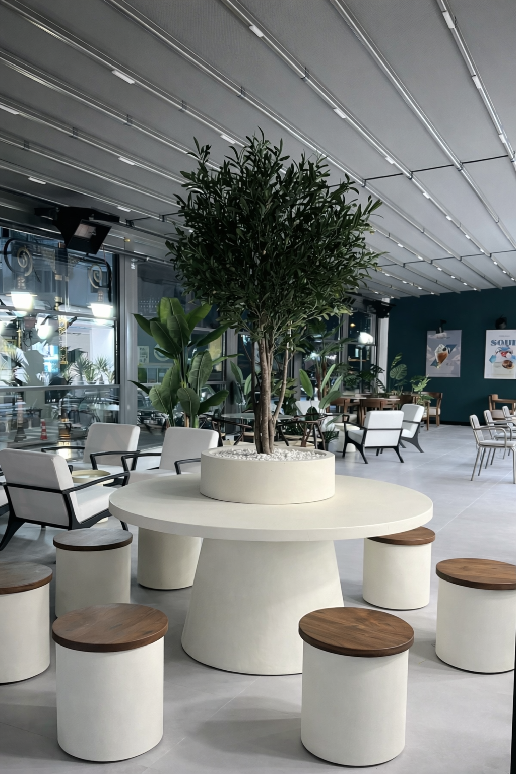 Beton Oturma Grubu Kafe Tasarımı
